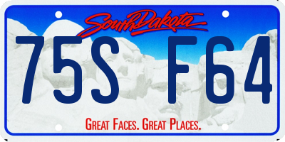 SD license plate 75SF64
