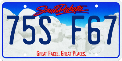 SD license plate 75SF67