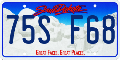 SD license plate 75SF68