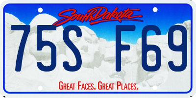 SD license plate 75SF69