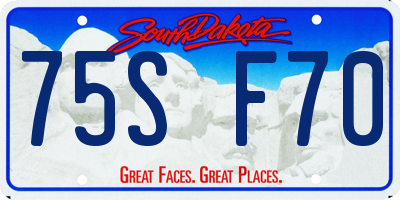 SD license plate 75SF70
