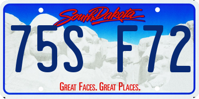 SD license plate 75SF72
