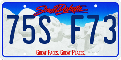 SD license plate 75SF73