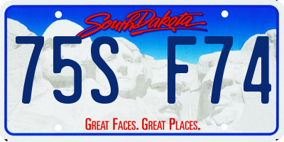 SD license plate 75SF74