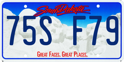SD license plate 75SF79