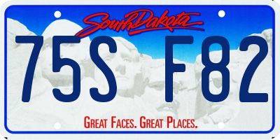 SD license plate 75SF82