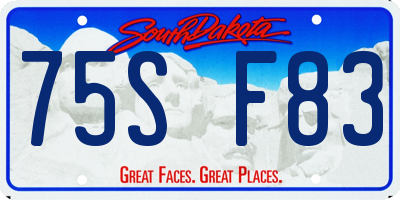 SD license plate 75SF83