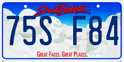 SD license plate 75SF84