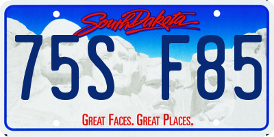 SD license plate 75SF85