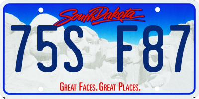 SD license plate 75SF87