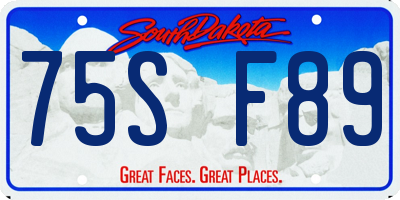 SD license plate 75SF89