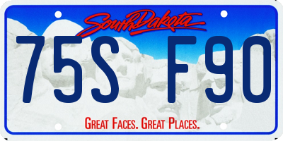 SD license plate 75SF90