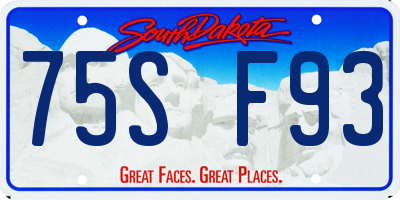 SD license plate 75SF93