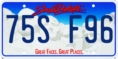 SD license plate 75SF96