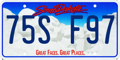 SD license plate 75SF97