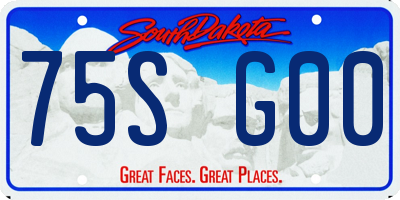 SD license plate 75SG00