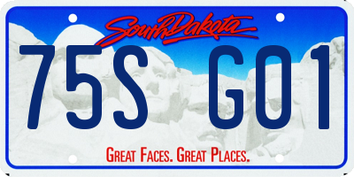 SD license plate 75SG01