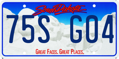 SD license plate 75SG04