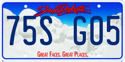 SD license plate 75SG05