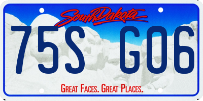 SD license plate 75SG06