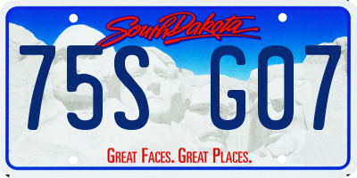 SD license plate 75SG07