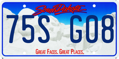 SD license plate 75SG08