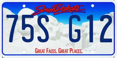 SD license plate 75SG12