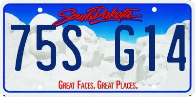 SD license plate 75SG14