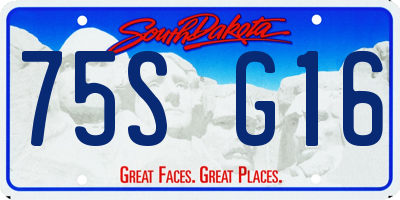 SD license plate 75SG16