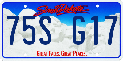 SD license plate 75SG17
