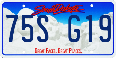 SD license plate 75SG19