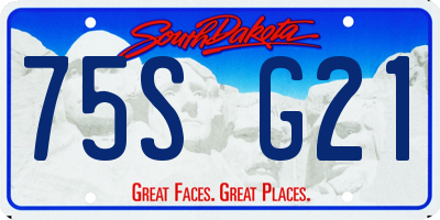 SD license plate 75SG21