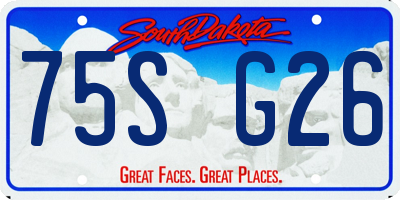 SD license plate 75SG26