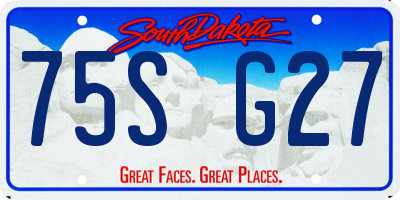 SD license plate 75SG27