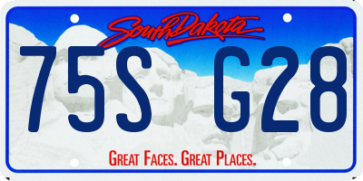SD license plate 75SG28