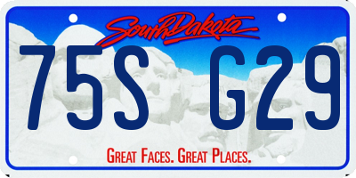 SD license plate 75SG29