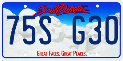SD license plate 75SG30