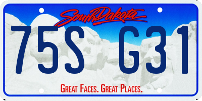 SD license plate 75SG31