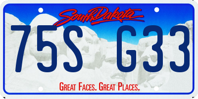 SD license plate 75SG33