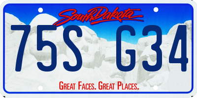 SD license plate 75SG34