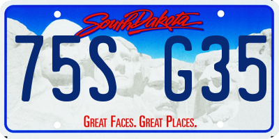 SD license plate 75SG35