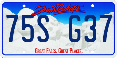 SD license plate 75SG37