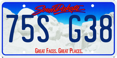 SD license plate 75SG38