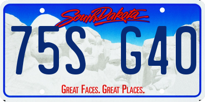 SD license plate 75SG40