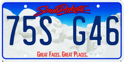 SD license plate 75SG46