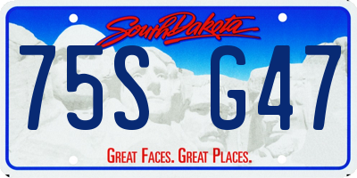 SD license plate 75SG47