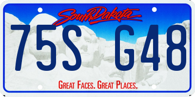 SD license plate 75SG48