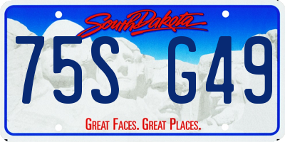 SD license plate 75SG49