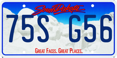 SD license plate 75SG56