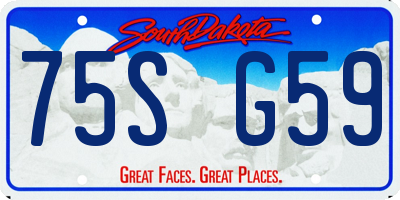 SD license plate 75SG59